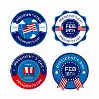 Free vector president day theme for label collection