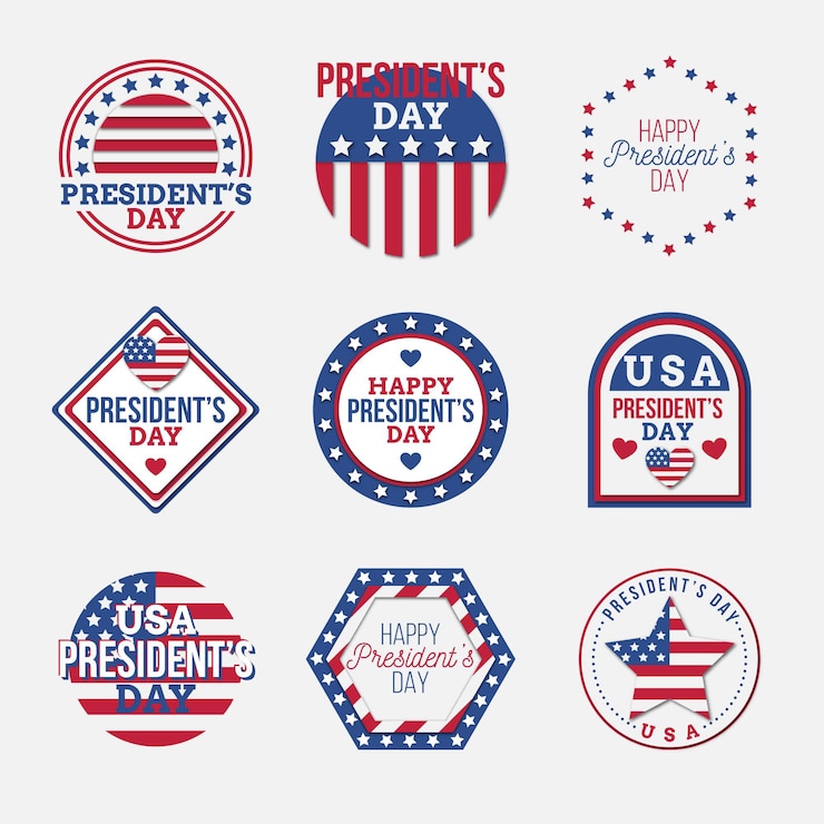 Free Vector president's day badge collection