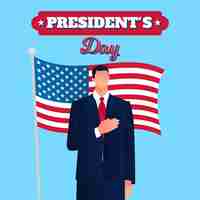 Free vector president's day concept in flat design