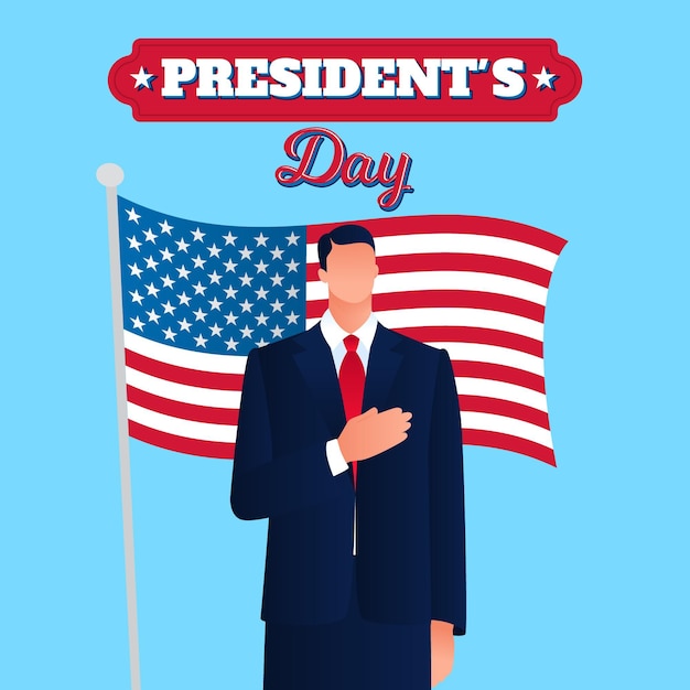 President's day concept in flat design