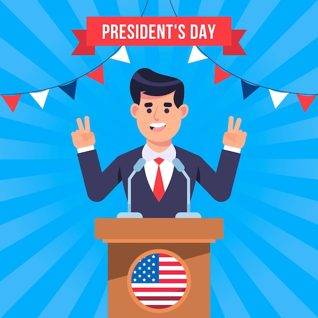 Free vector president's day concept in flat design