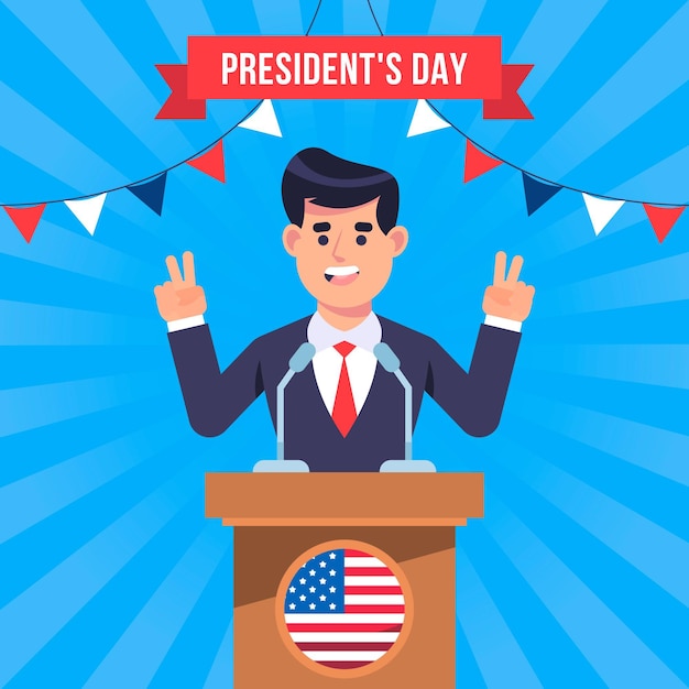 President's day concept in flat design
