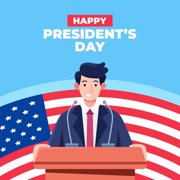 President's day concept in flat design