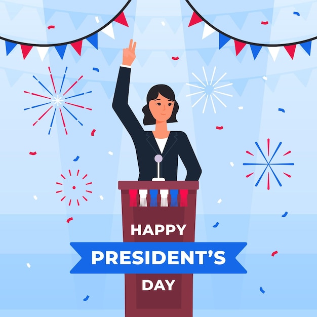 Free vector president's day event greeting with illustration