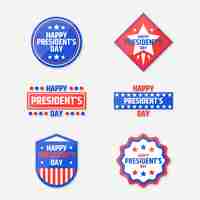 Free vector president's day event labels set