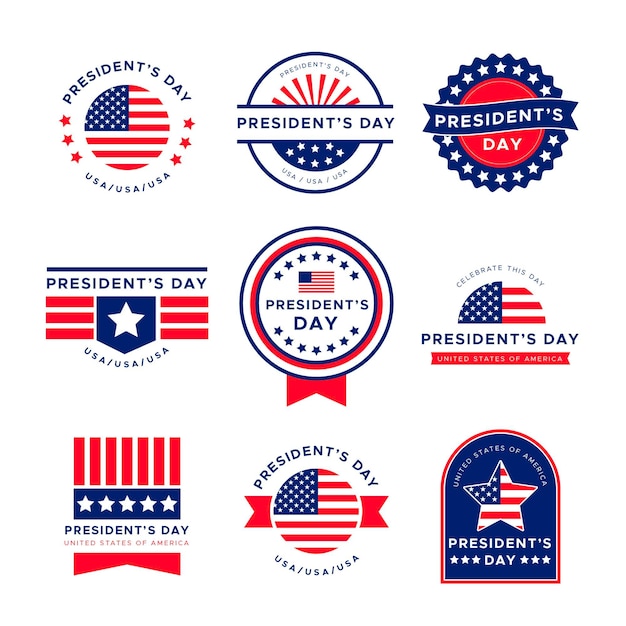 Free vector president's day event labels