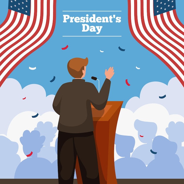 President's day event promo illustrated