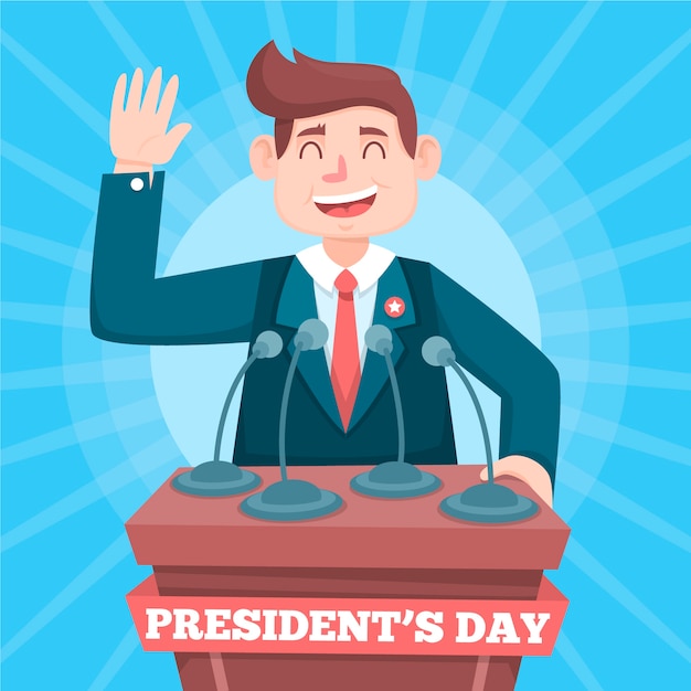 Free vector president's day in flat design