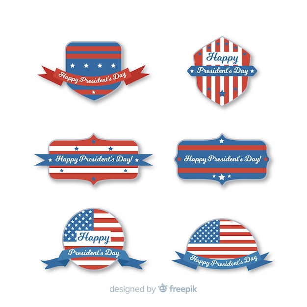 Free vector president's day label collection