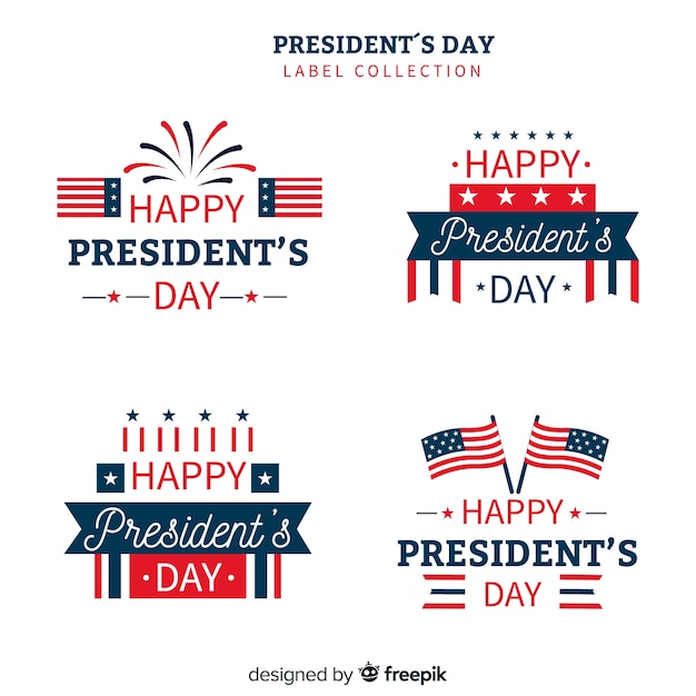 Free vector president's day label collection