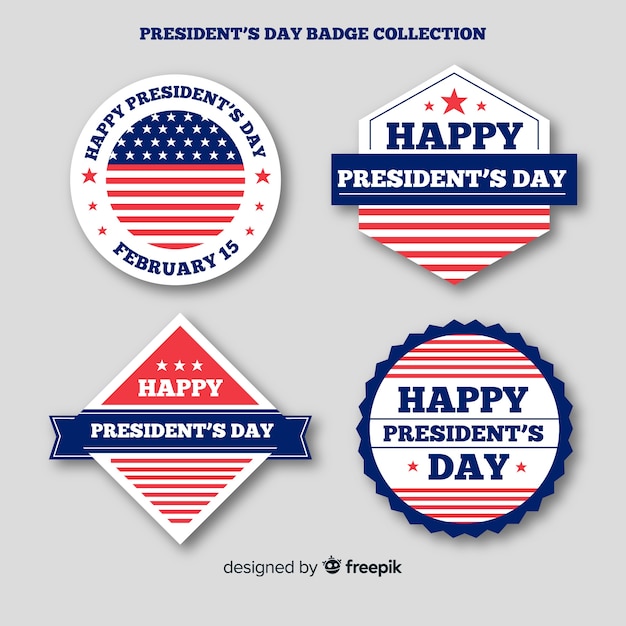 Free vector president's day label collection