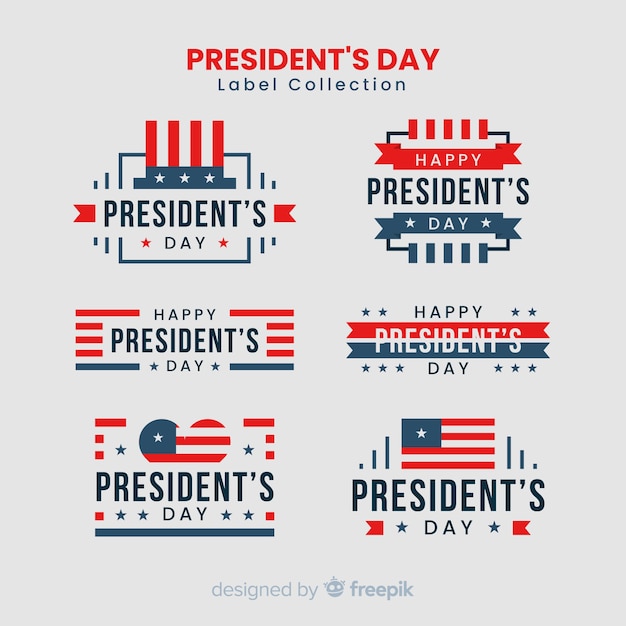 Free vector president's day label collection