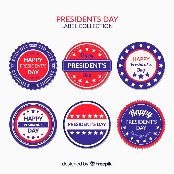 Free Vector president's day label collection
