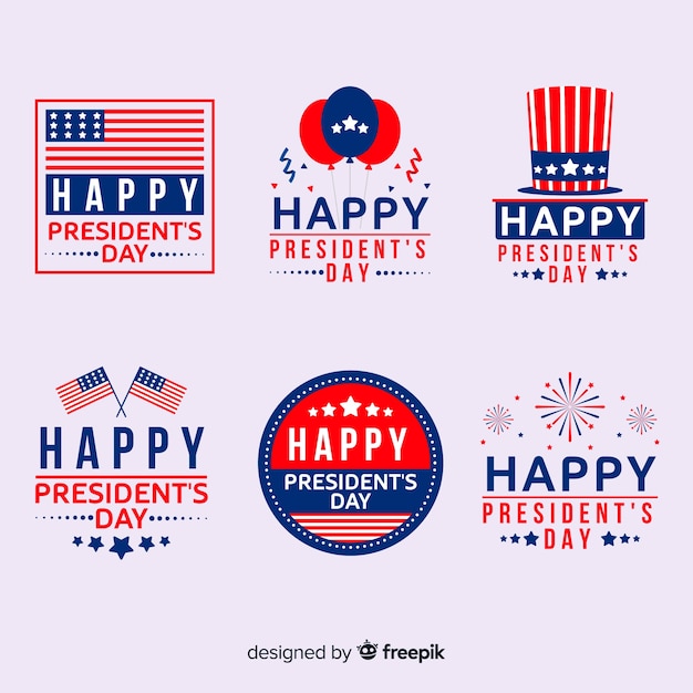 Free vector president's day label collection