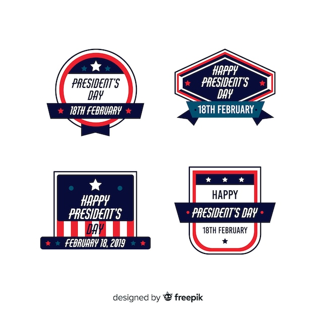 Free vector president's day label collection