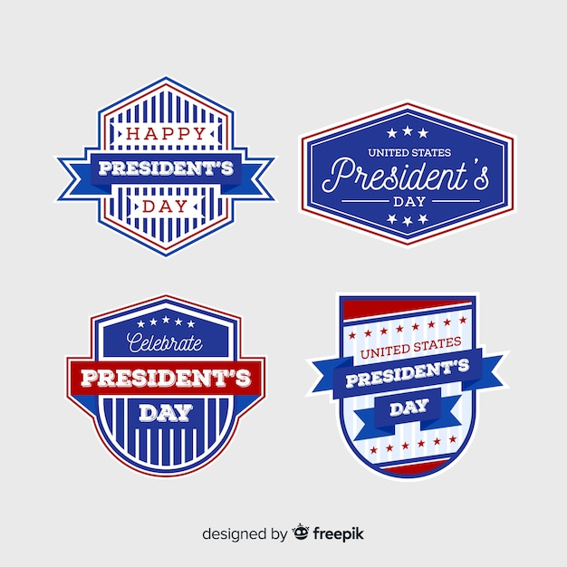 Free vector president's day label collection