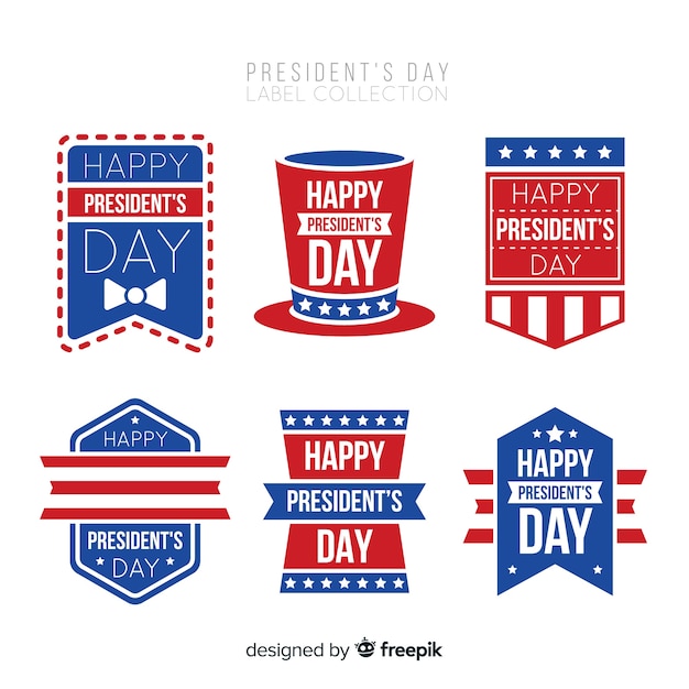 Free vector president's day label collection