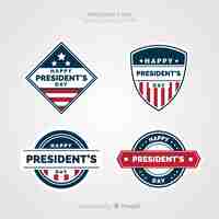 Free vector president's day label collection