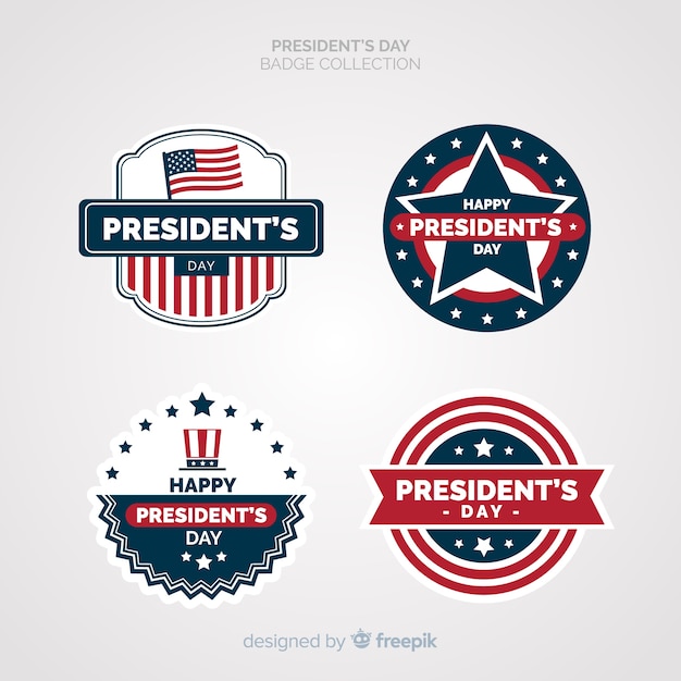 Free vector president's day label collection