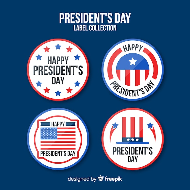 Free vector president's day label collection