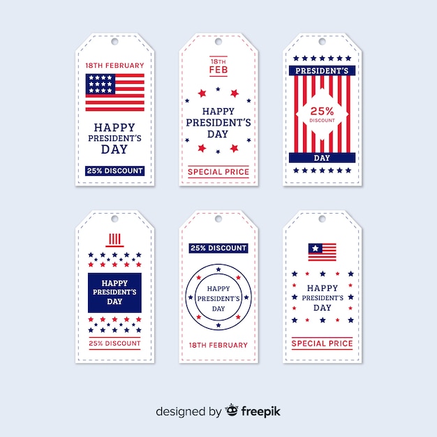 Free vector president's day label collection