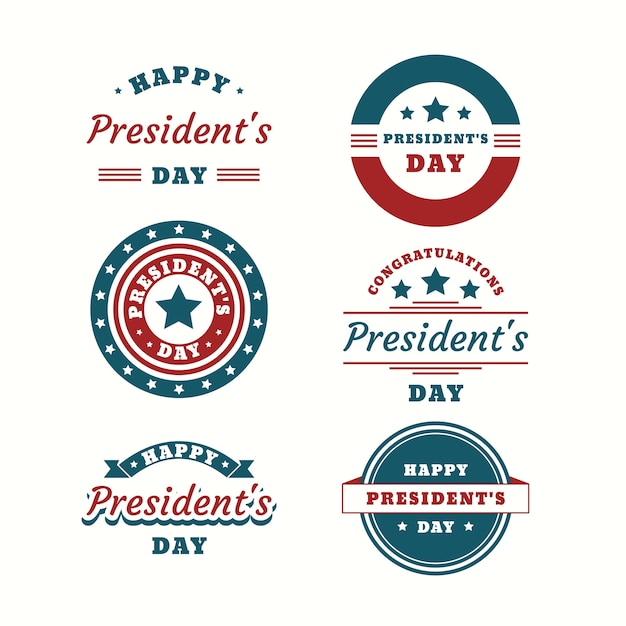 Free vector president's day label collection
