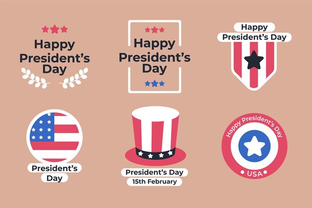 Free vector president's day label collection