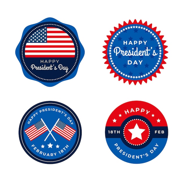 Free vector president's day label collection