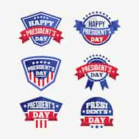 Free vector president's day labels collection