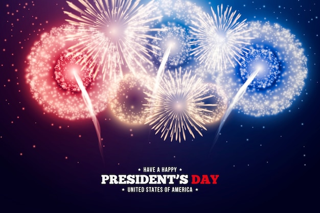President's day with colorful fireworks