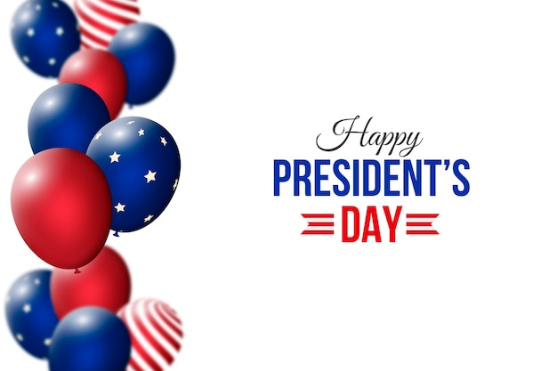 Free vector president's day with realistic balloons