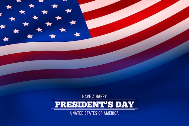 President's day with realistic flag