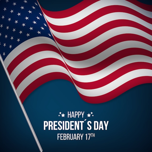 President's day with realistic flag