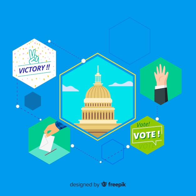 Free vector presidential election composition with flat design