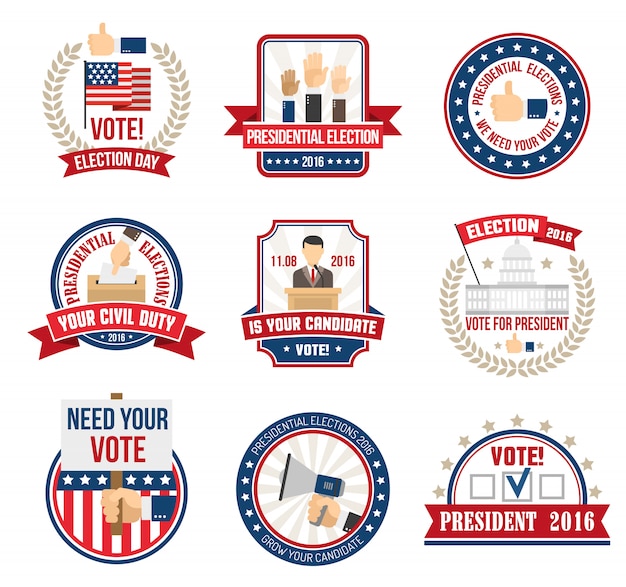 Free vector presidential election labels