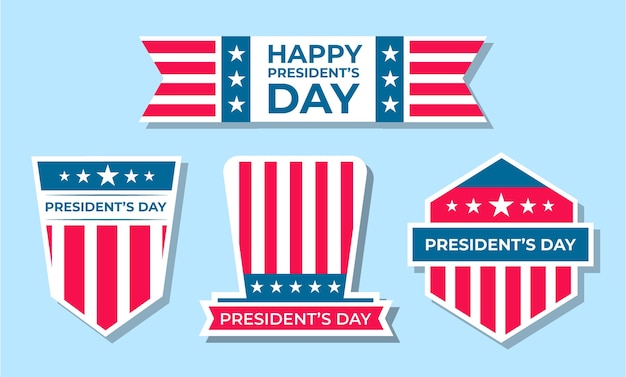 Free vector presidents day badge collection