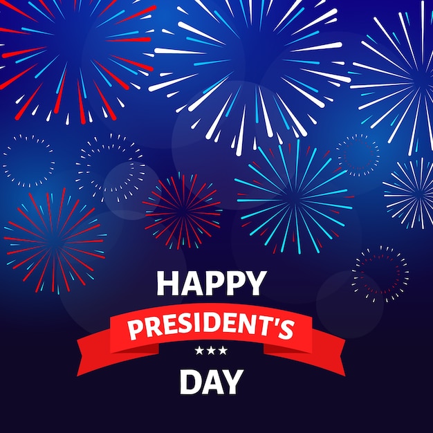 Free vector presidents day concept with fireworks