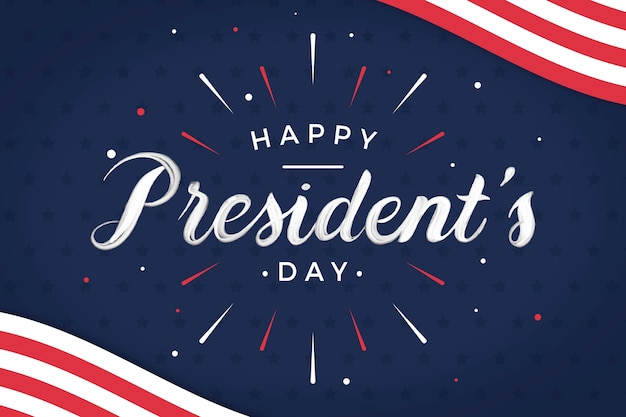 Free vector presidents day concept with lettering