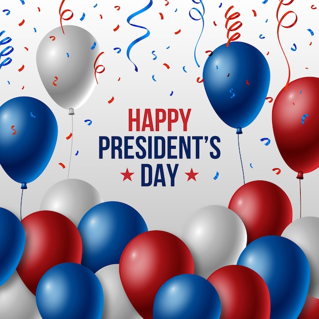 Presidents day concept with realistic balloons