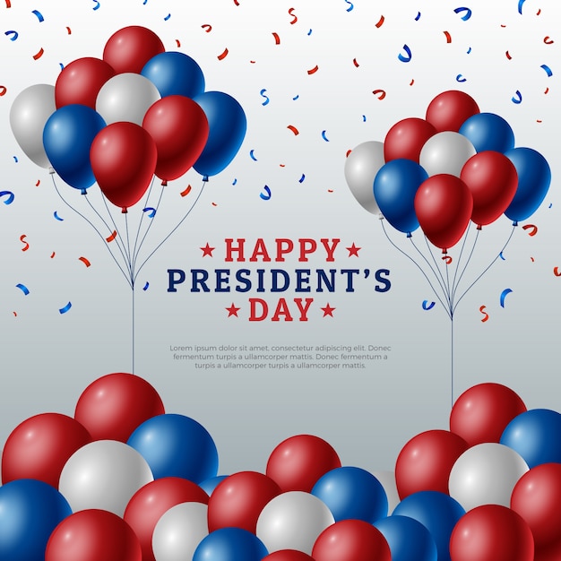 Free vector presidents day concept with realistic balloons