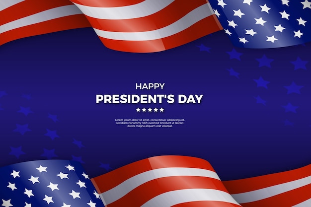 Presidents day concept with realistic flag