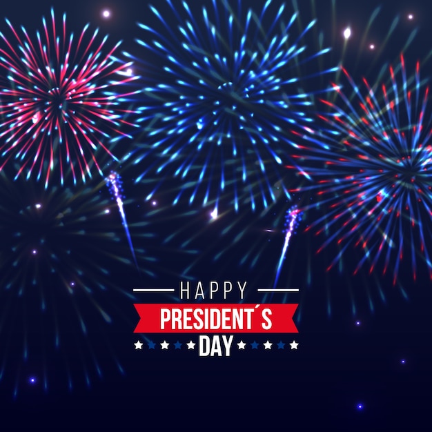 Presidents day event celebration with fireworks concept