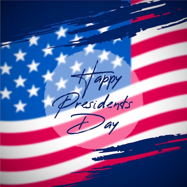 Presidents day in flat design with flag