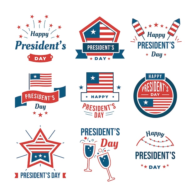 Presidents day label collection