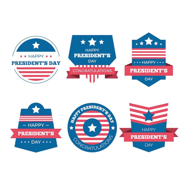 Free vector presidents day label collection