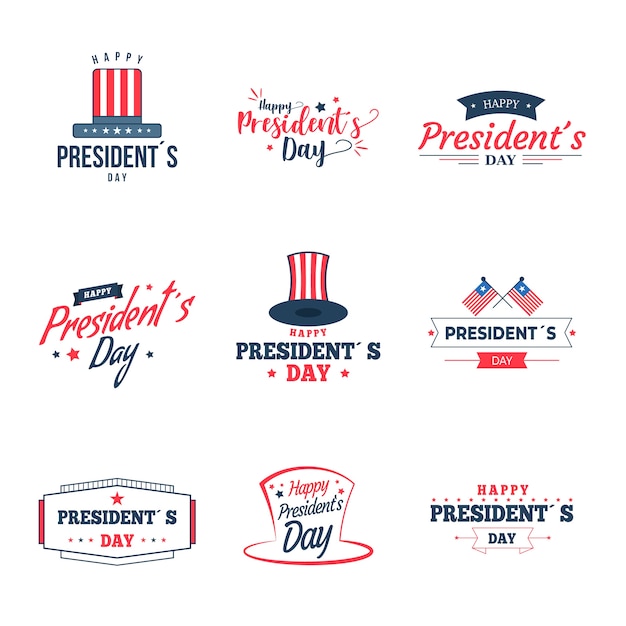 Presidents day label collection