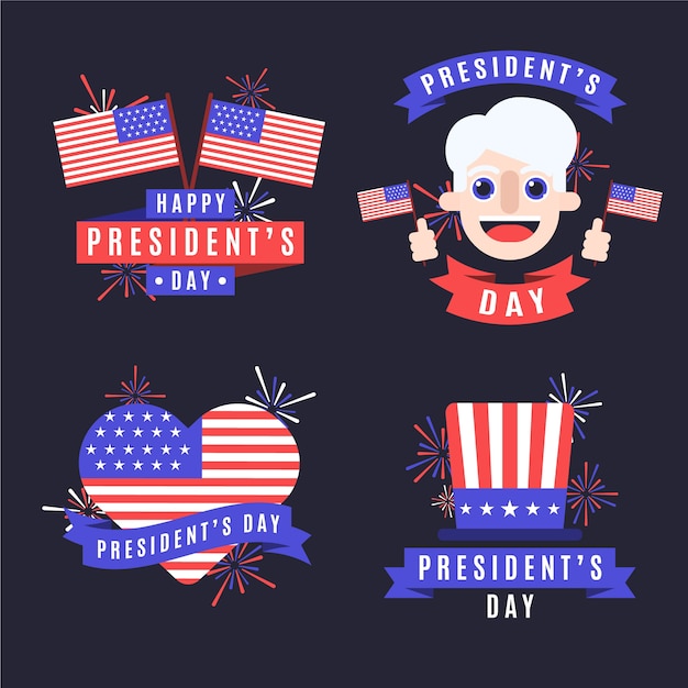 Presidents day label collection