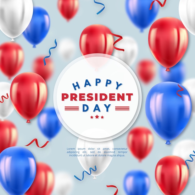 Presidents day with realistic balloons