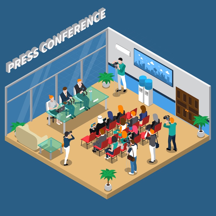 Free Vector press conference isometric illustration
