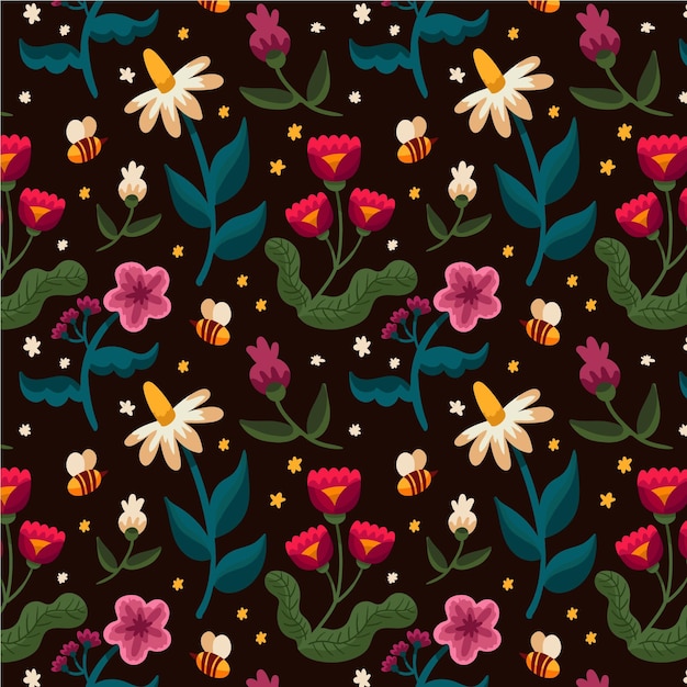 Free vector pressed flowers pattern